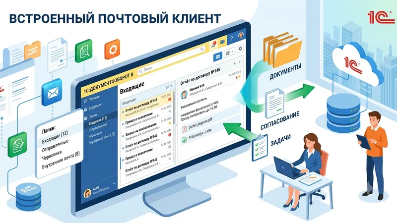 Встроенный почтовый клиент в 1С:Документооборот