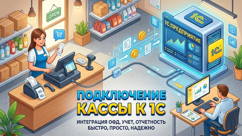 Подключение кассы к 1С